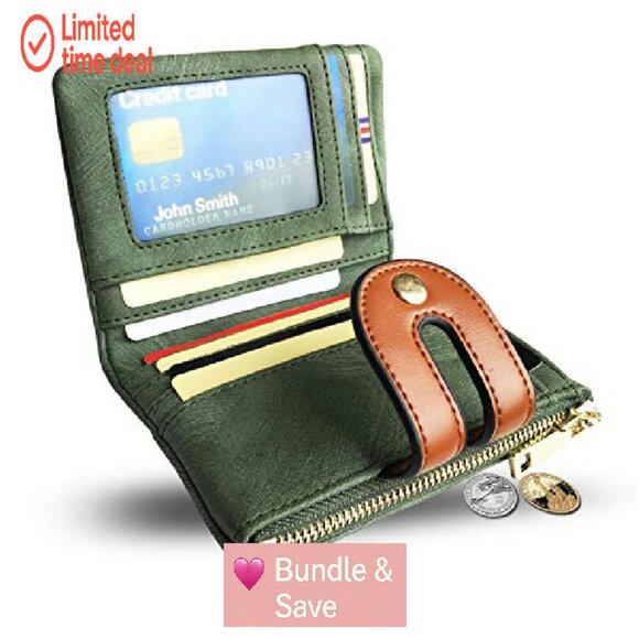 Slim Bifold RFID Wallet with Zipper Coin Pocket - PU Leather Compact - Picture 6 of 8